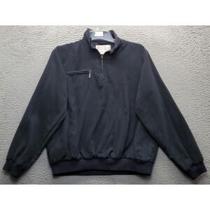 Tehama Nancy Haley Golf Jacket Mens M Black Stand-Up Collar Quarter Zip Pullover